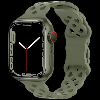 Silikonový úzký perforovaný řemínek pro Apple Watch 38/40/41mm Barevná varianta: Khaki