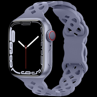 Silikonový úzký perforovaný řemínek pro Apple Watch 38/40/41mm Barevná varianta: Modro-šedý
