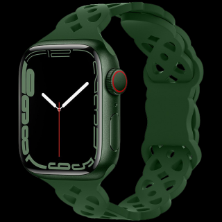 Silikonový úzký perforovaný řemínek pro Apple Watch 38/40/41mm Barevná varianta: Tmavě zelený