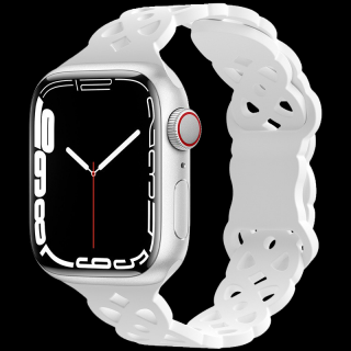 Silikonový úzký perforovaný řemínek pro Apple Watch 42/44/45/49mm Barevná varianta: Bílý