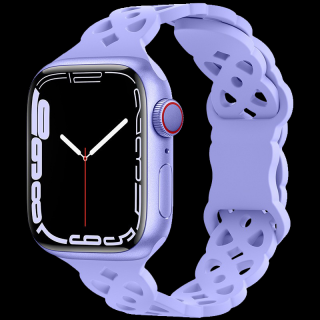 Silikonový úzký perforovaný řemínek pro Apple Watch 42/44/45/49mm Barevná varianta: Lila