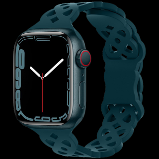 Silikonový úzký perforovaný řemínek pro Apple Watch 42/44/45/49mm Barevná varianta: Petrolejový