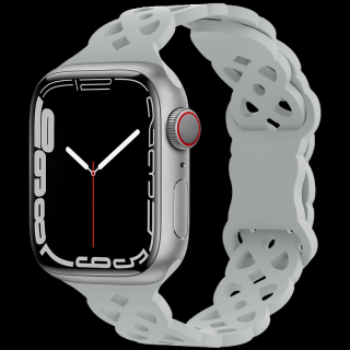 Silikonový úzký perforovaný řemínek pro Apple Watch 42/44/45/49mm Barevná varianta: Šedý