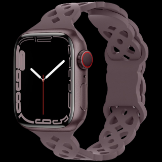 Silikonový úzký perforovaný řemínek pro Apple Watch 42/44/45/49mm Barevná varianta: Švestkový