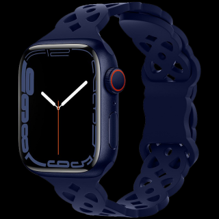 Silikonový úzký perforovaný řemínek pro Apple Watch 42/44/45/49mm Barevná varianta: Tmavě Modrý