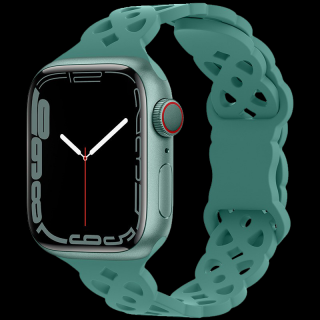 Silikonový úzký perforovaný řemínek pro Apple Watch 42/44/45/49mm Barevná varianta: Tyrkysový