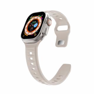 Silikonový vroubkovaný řemínek pro Apple Watch 42/44/45/49mm Barevná varianta: Slonová Kost