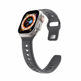 Silikonový vroubkovaný řemínek pro Apple Watch 42/44/45/49mm Barevná varianta: Tmavě šedý