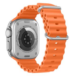 Vroubkovaný řemínek s přezkou pro Apple Watch 38/40/41/42(S10)mm Barevná varianta: Oranžový