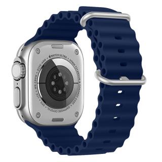 Vroubkovaný řemínek s přezkou pro Apple Watch 38/40/41/42(S10)mm Barevná varianta: Tmavě Modrý