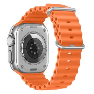 Vroubkovaný řemínek s přezkou pro Apple Watch 42/44/45/49mm Barevná varianta: Oranžový