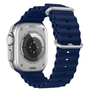 Vroubkovaný řemínek s přezkou pro Apple Watch 42/44/45/49mm Barevná varianta: Tmavě Modrý