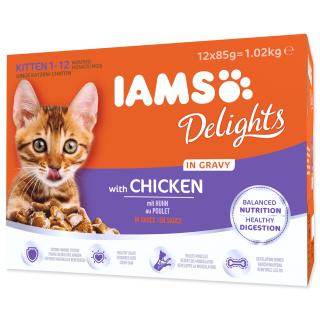 Kapsička IAMS Delights kitten kuře v omáčce multipack (12x85gr)