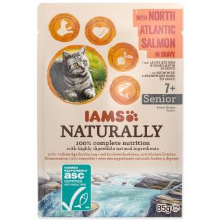 Kapsička IAMS Naturally Senior losos v omáčce