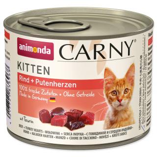 Konzerva ANIMONDA Carny Kitten hovězí + krůtí srdíčka