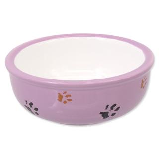 Miska MAGIC CAT keramická kočicí tlapka fialová 13 cm