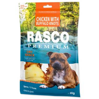 Pochoutka RASCO Premium bůvolí uzle obalené kuřecím masem 11 cm