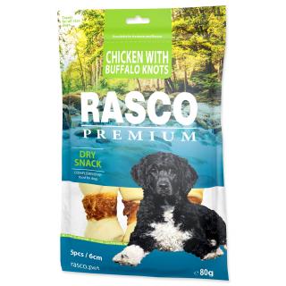 Pochoutka RASCO Premium bůvolí uzle obalené kuřecím masem 6 cm