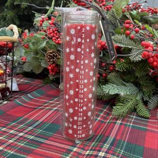 ADVENTNÁ SVIEČKA S ČÍSLICAMI Farba: Červená