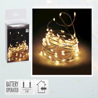 LED ZÁVESNÁ SVETELNÁ REŤAZ - 100 DIÓD (TEPLÁ BIELA) - 5 METROV