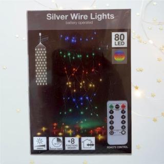 LED ZÁVESNÁ SVETELNÁ REŤAZ - 80 DIÓD (VIACFAREBNÁ) - 1 METER  A 8 FUNKCIÍ