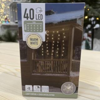 SVETELNÁ REŤAZ - SNEHOVÉ VLOČKY (40 LED - TEPLÁ BIELA)