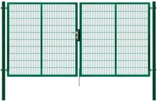 Dvoukřídlá zahradní brána PILOFOR SUPER zelená 4110 x 1780 mm FAB