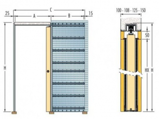 ECLISSE stavební pouzdro JEDNOKŘÍDLÉ do zdiva 1000 mm