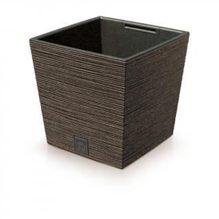 Květináč FURU SQUARE LOW ECO WOOD 24 cm káva