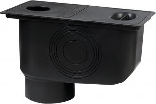 Lapač střešních splavenin BIELBET 50-110 mm s dolním odtokem DN110 černý