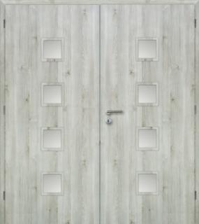MASONITE dveře vnitřní 160 cm QUADRA sklo dvoukřídlé laminované