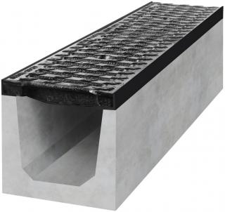 Odvodňovací betonový žlab BIELBET D400 s litinovou mříží 1000 x 200 x 200 mm