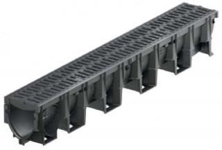 Odvodňovací plastový žlab ACO XTRADRAIN X100C B125 s plastovou mříží 1000 x 138 x 150 mm