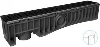 Odvodňovací plastový žlab TECHNODRAIN NEOMAX 150H B125 s litinovou mříží 1000 x 204 x 191 mm