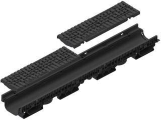Odvodňovací plastový žlab VODALAND BASE B125 s polyamidovou mříží 1000 x 156 x 95 mm