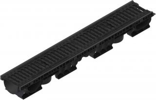 Odvodňovací plastový žlab VODALAND BASE C250 s litinovou mříží 1000 x 156 x 80 mm