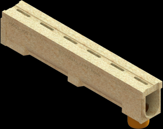 Odvodňovací polymerbetonový žlab VODALAND MONO C250 štěrbinový s odtokem 1000 x 140 x 200 mm