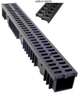 Odvodňovací žlaby PVC mříž 1,5t (1000 x 130 x 105 mm)