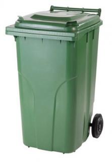 Plastová popelnice 240 litrů PVC hranatá zelená