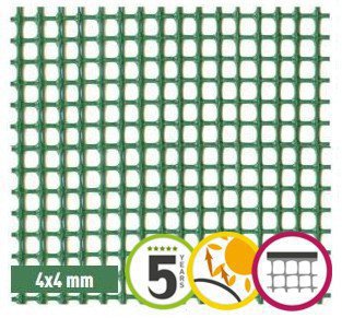 Plastová síť na plot 4 x 4 mm QUADRA 05 - 0,5 x 5 m
