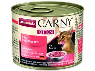 Animonda Carny Junior konzerva pro kočky hovězí + krůtí srdce 200 g
