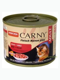 Animonda Carny konzerva pro kočky hovězí + krůtí srdce 200 g