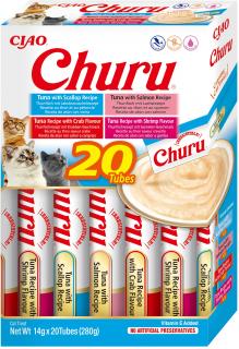 Churu cat masové pyré mix - tuňák, mořské plody 280 g (balení)