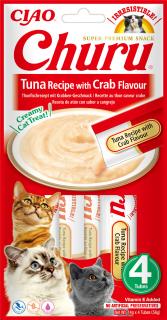 Churu cat masové pyré - tuňák, krab 4x14g