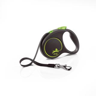 Flexi Black Design S pásek 5m/15 kg zelené