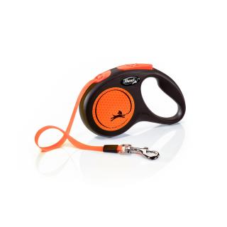Flexi New Neon S pásek 5m/15 kg oranžové