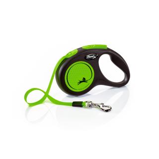 Flexi New Neon S pásek 5m/15 kg zelené