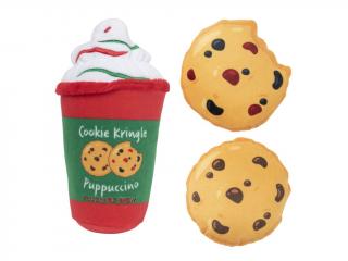 FuzzYard Xmas plyšová hračka kelímek Puppuccino a Cookies 3 ks