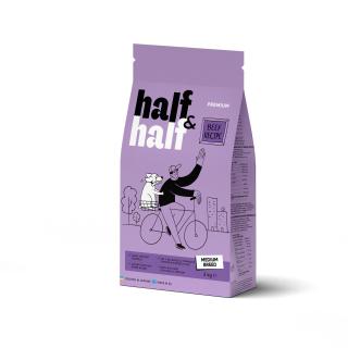 Half&Half Adult Medium Breed hovězí granule pro psy 2kg