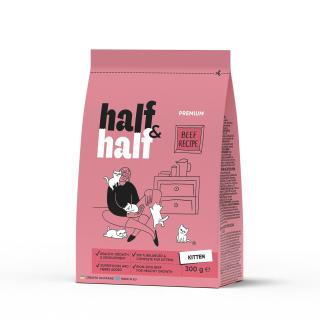 Half&Half Kitten hovězí granule pro koťata 0,3kg